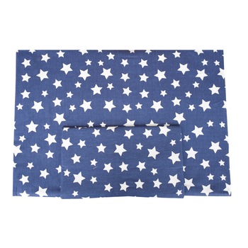 Lenjerie patut bumbac 100%, 3 piese, stelute, bleumarin Lenjerie patut bumbac 100%, 3 piese, stelute, bleumarin