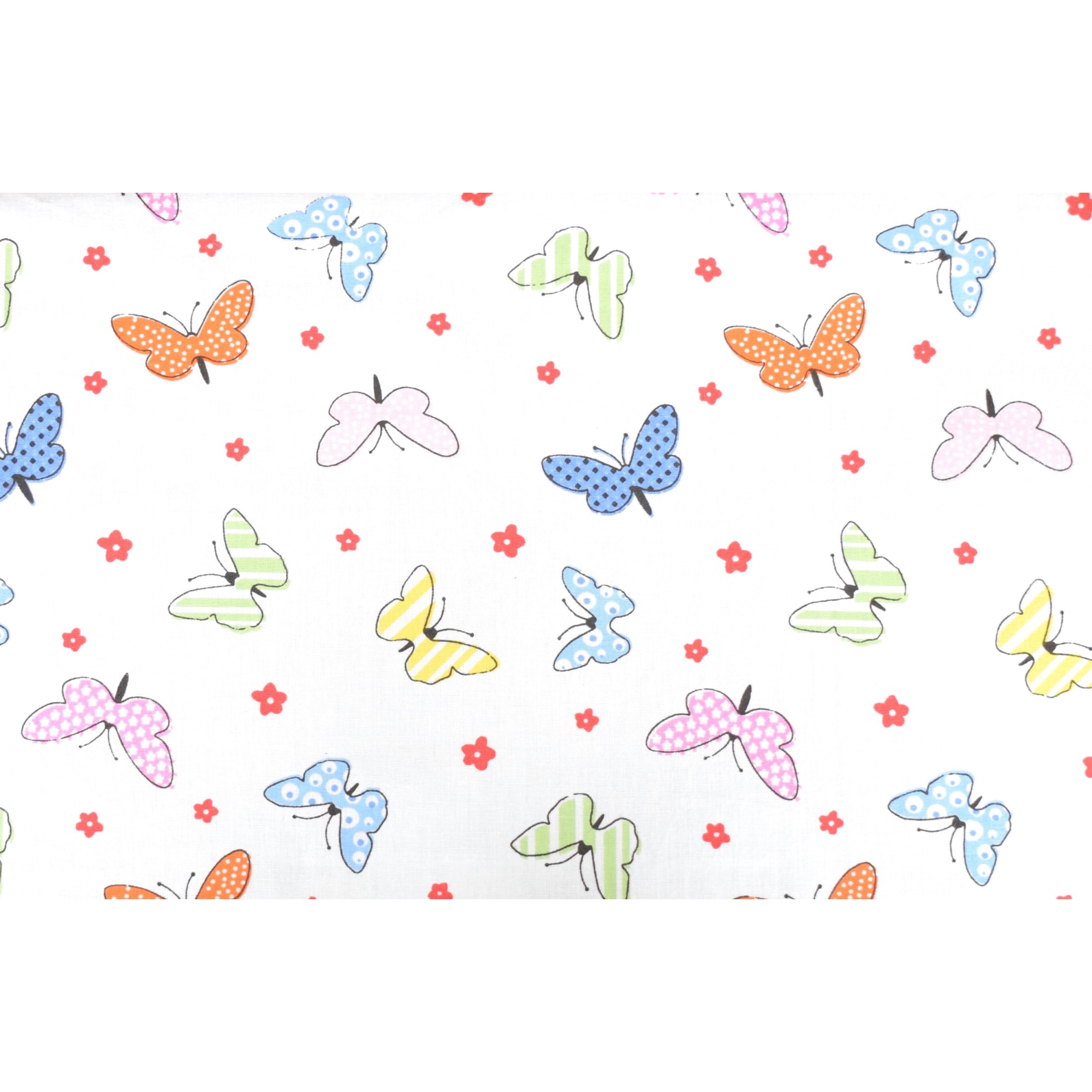 Lenjerie patut bumbac 100%, 3 piese, fluturasi, multicolor