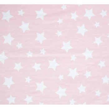 Lenjerie patut bumbac 100%, 3 piese, stelute, roz si alb Lenjerie patut bumbac 100%, 3 piese, stelute, roz si alb