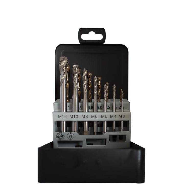 ABRABORO® S2 HSS-Co, gépi menetfúró készlet, 14 részes