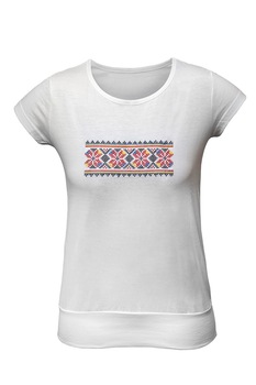 Tricou model traditional zona Arad, Textilia, alb, Negru, S Tricou model traditional zona Arad, Textilia, alb, Negru, S