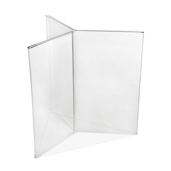 Suport plexiglas de birou cu 6 fete, 100x210mm, portrait, transparent Suport plexiglas de birou cu 6 fete, 100x210mm, portrait, transparent