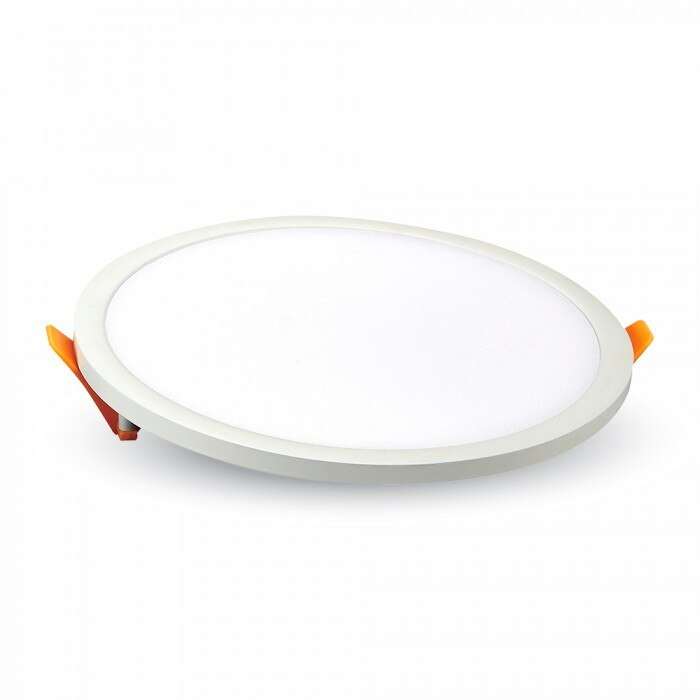 Panou LED V-TAC incastrabil cadru subtire 8W rotund Alb cald