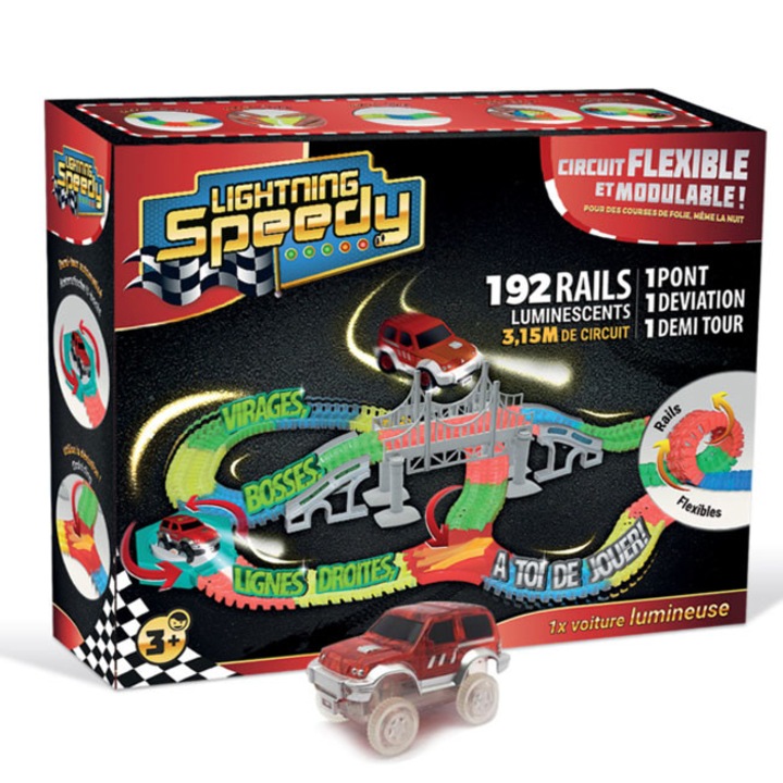 Masinuta circuit Lightning Speedy 192 piese