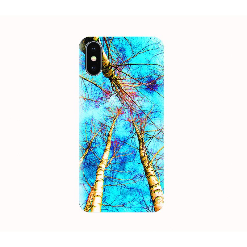 Husa silicon IPHONE X - blue watercolor