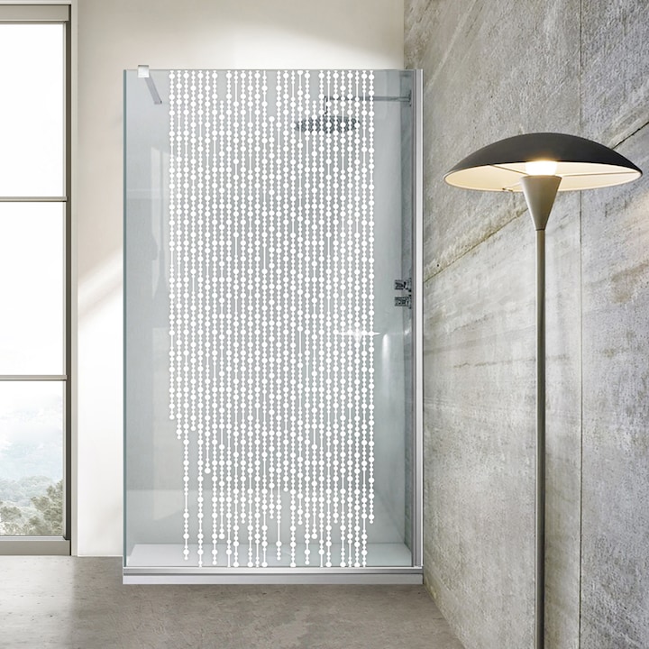 Paravan dus walk-in Aqua Roy ® Inox, model Rain alb, feronerie full inox, sticla 8mm clara, securizata, anticalcar, 100x195 cm