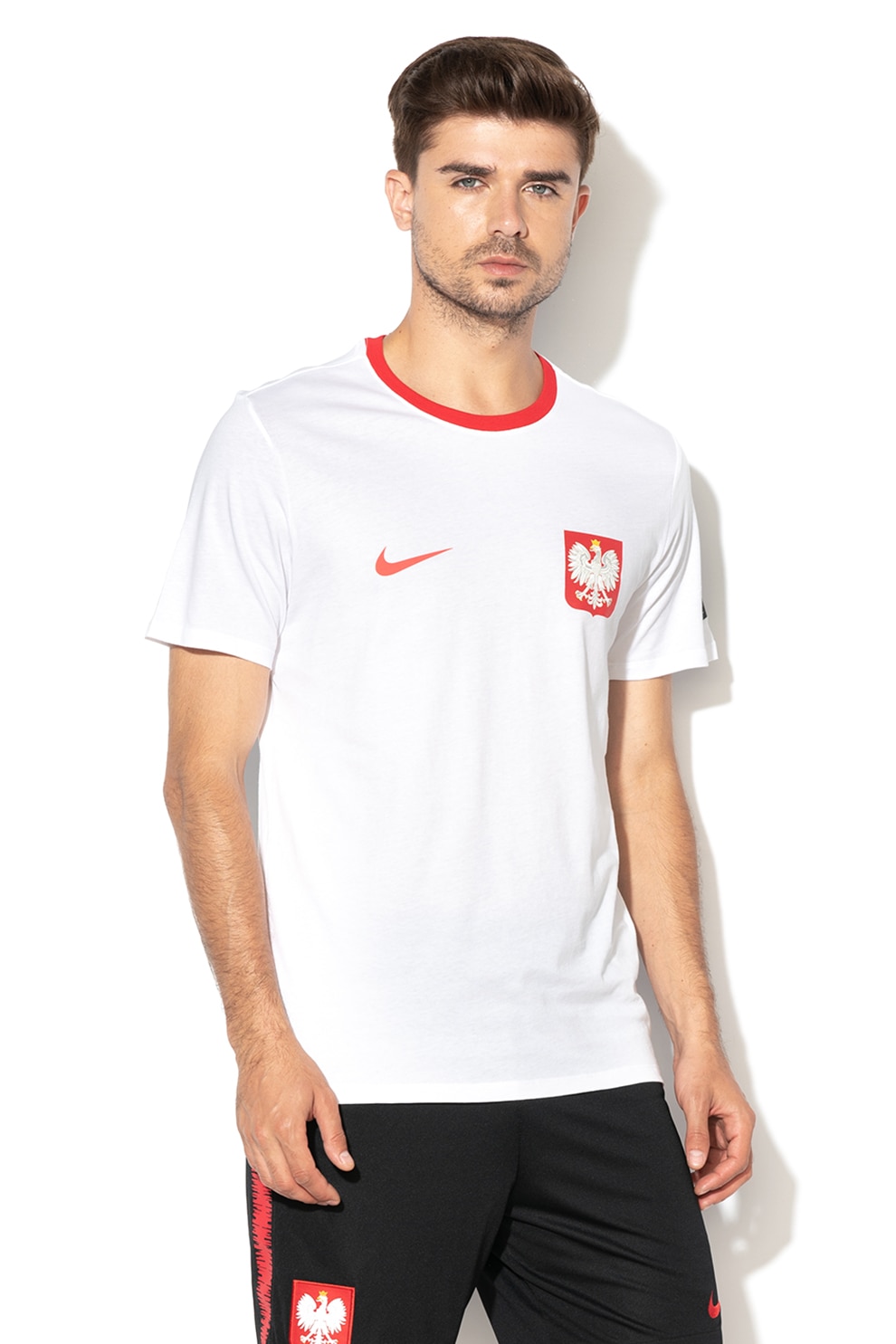 Nike, Tricou de fotbal 2, Alb/Rosu, M