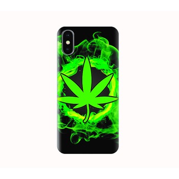Husa silicon IPHONE X - green flames Husa silicon IPHONE X - green flames