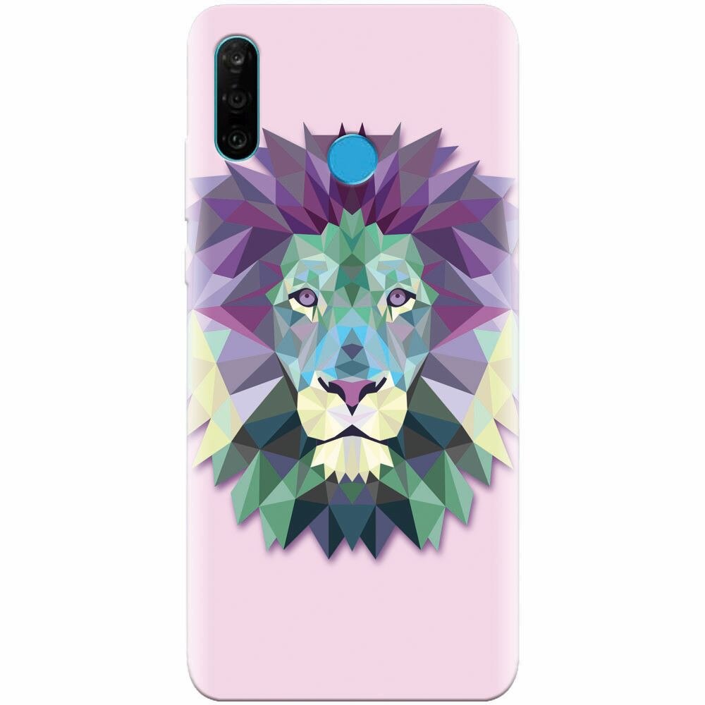 Husa silicon pentru Huawei P30 Lite, Polygon Lion