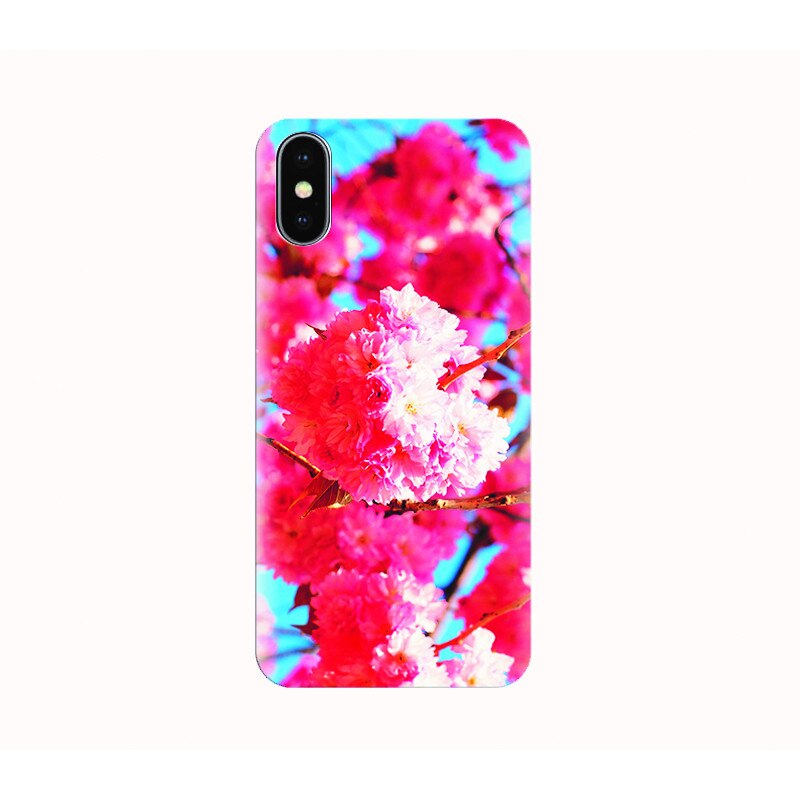 Husa silicon IPHONE X - cherry blossom one