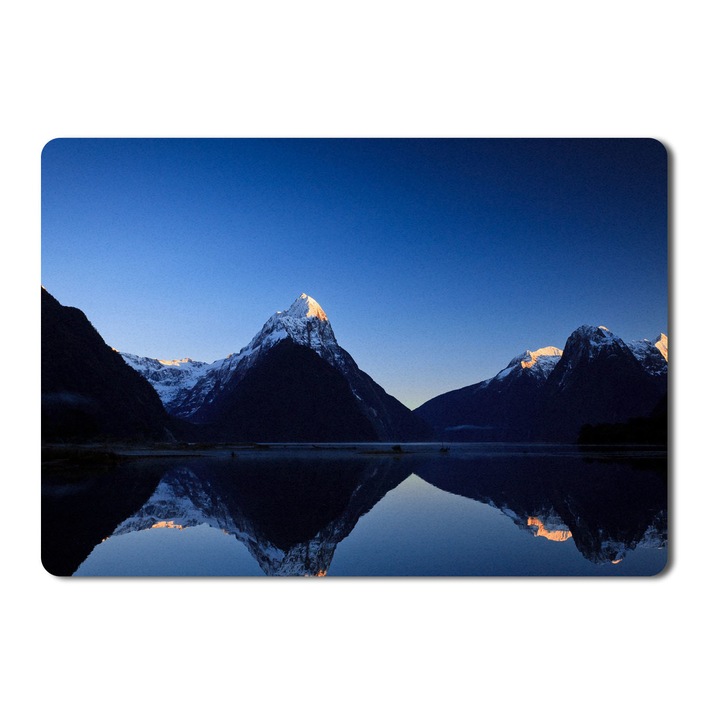 Mouse Pad Morning Mountains Silhouette Milford Sound Fjord New - 21,5 x 27 x 0,3 cm