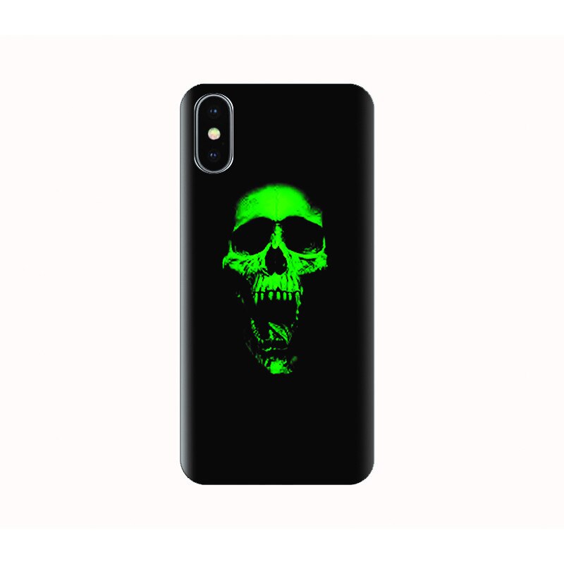 Husa silicon IPHONE X - green skull