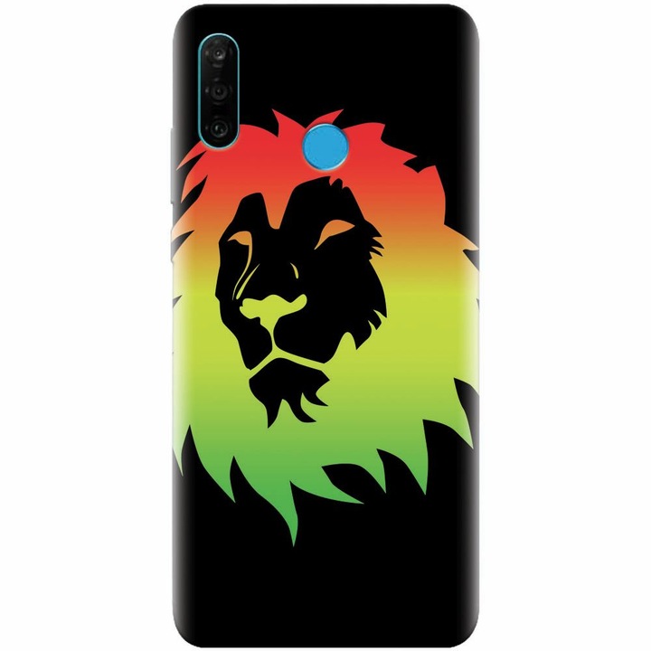 Szilikon tok Huawei P30 Lite, Rasta Color Lion telefonhoz