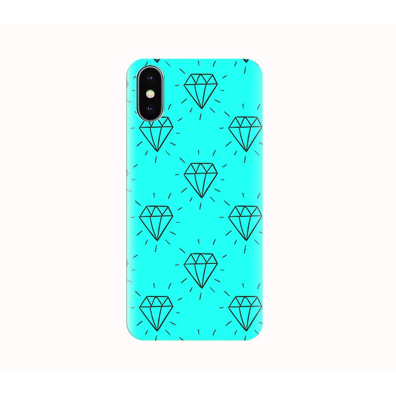 Husa silicon IPHONE X - hand drawn diamonds