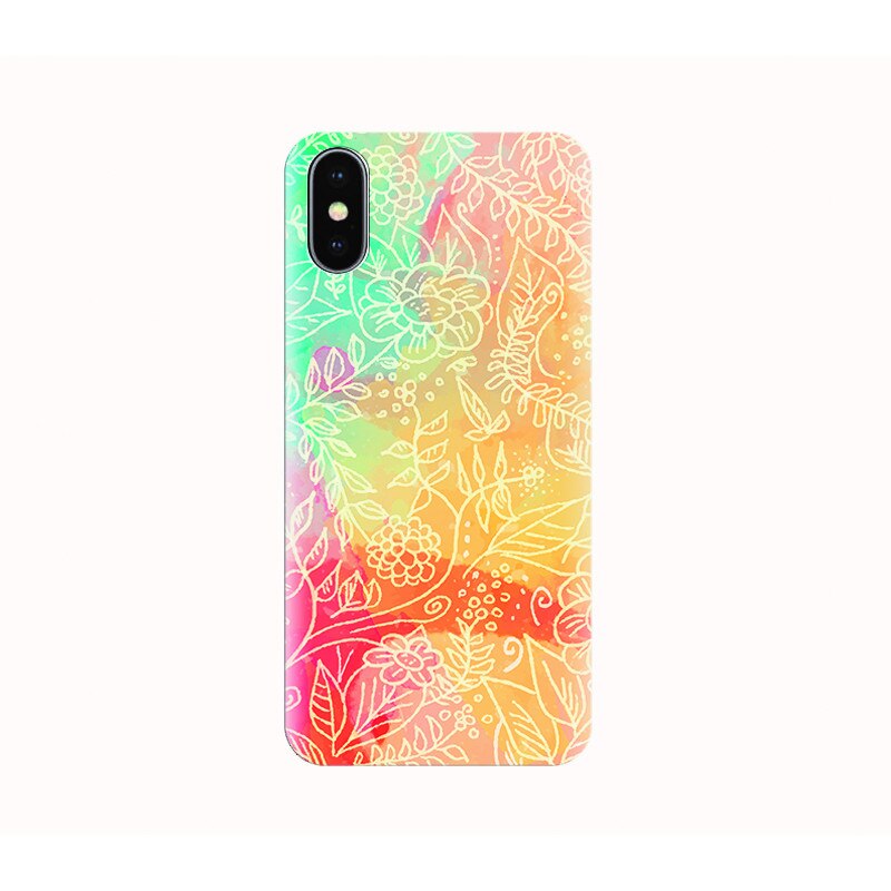 Husa silicon IPHONE X - hand drawn flowers