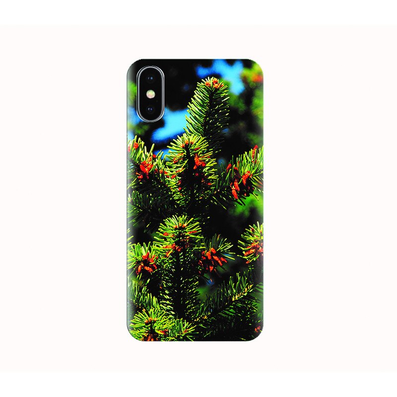 Husa silicon IPHONE X - green pines