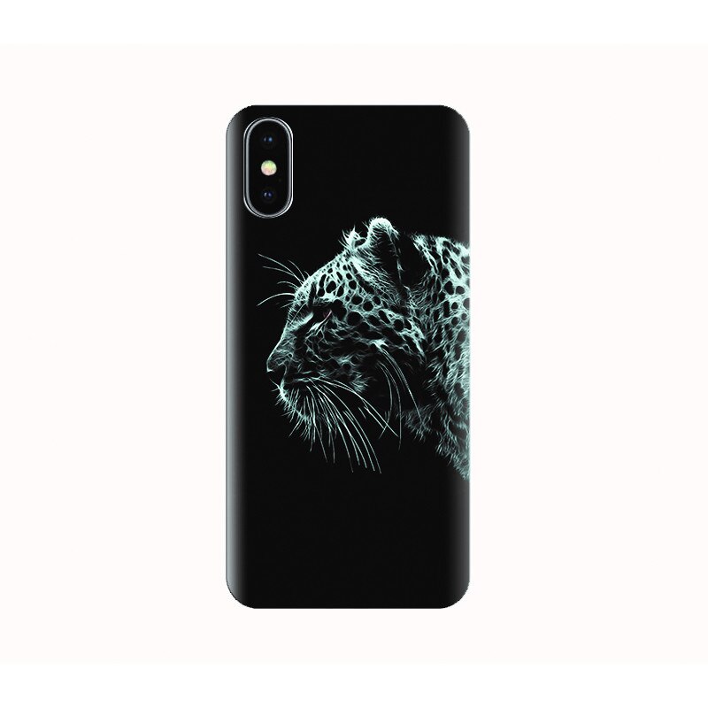 Husa silicon IPHONE X - glowing leopard