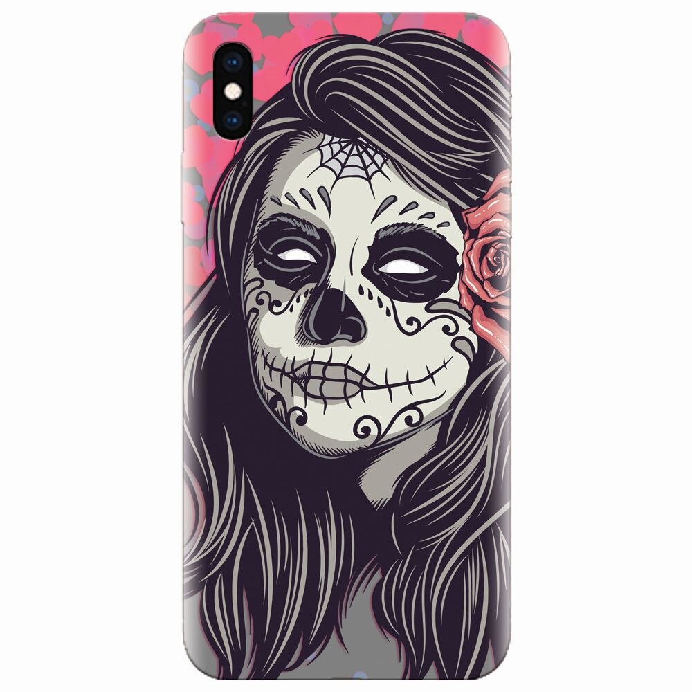 Husa silicon pentru Apple Iphone XS Max, Mexican Girl Skull