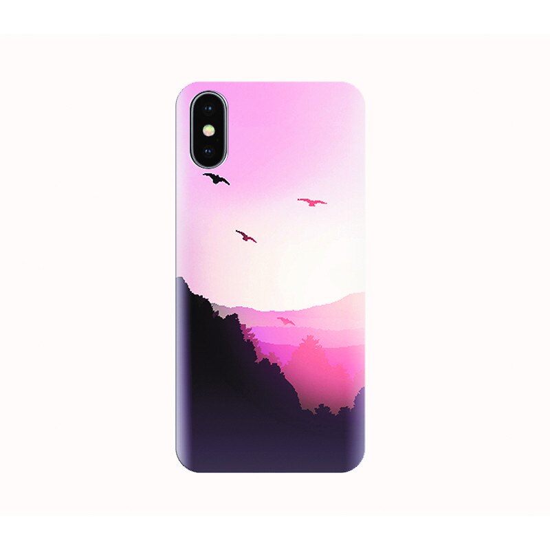 Husa silicon IPHONE X - mountain birds