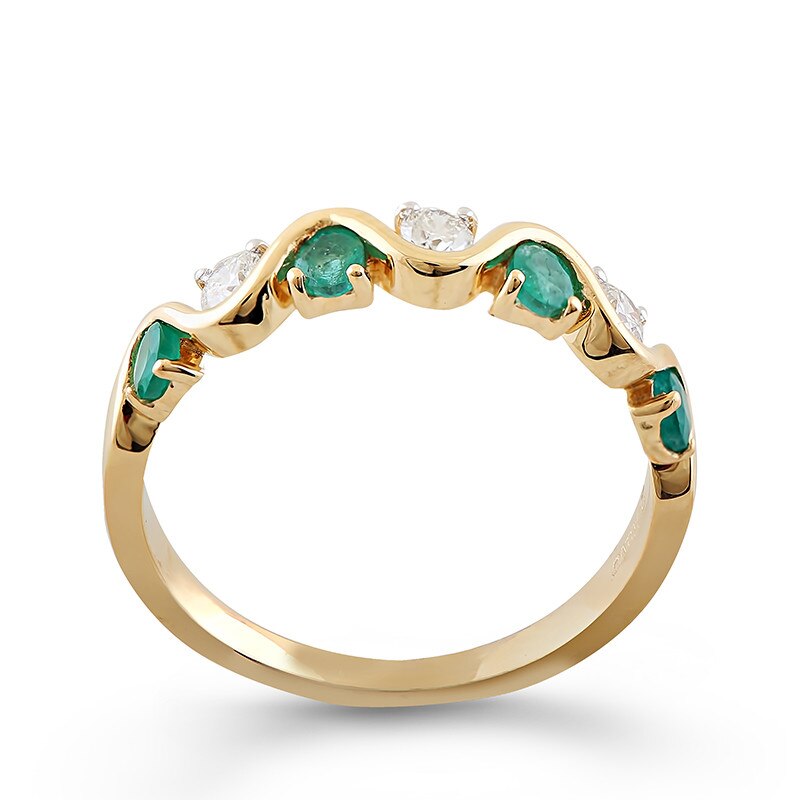 Inel Deruvo Aur 18k Diamante, Smaralde, 52 RAJR25867-EMDY