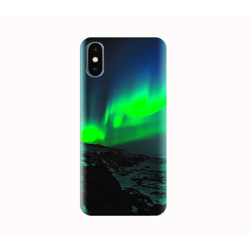 Husa silicon IPHONE X - northern lights sky