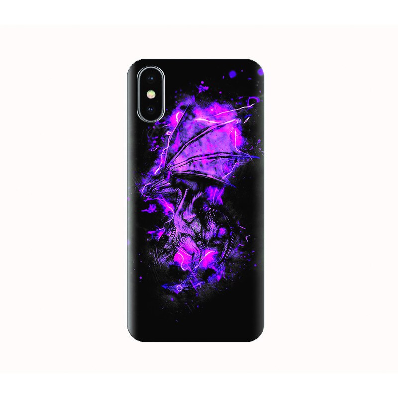 Husa silicon IPHONE X - purple dragon