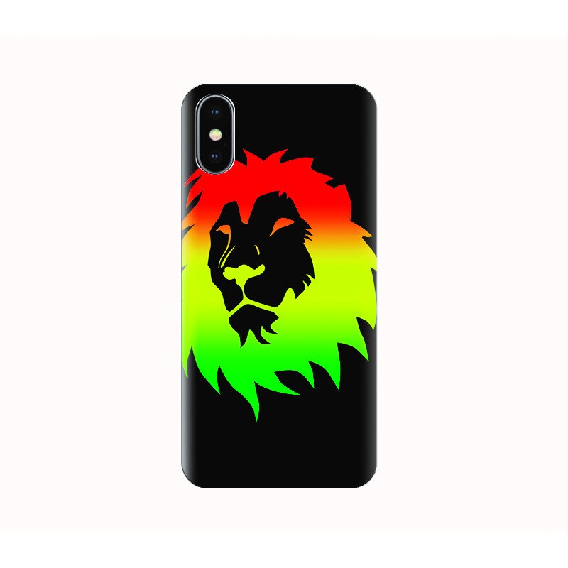 Husa silicon IPHONE X - rasta color lion