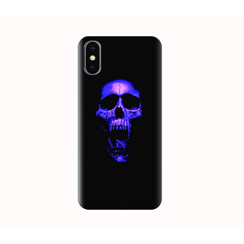 Husa silicon IPHONE X - purple skull