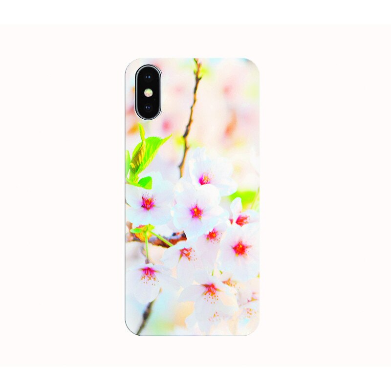 Husa silicon IPHONE X - white flowers