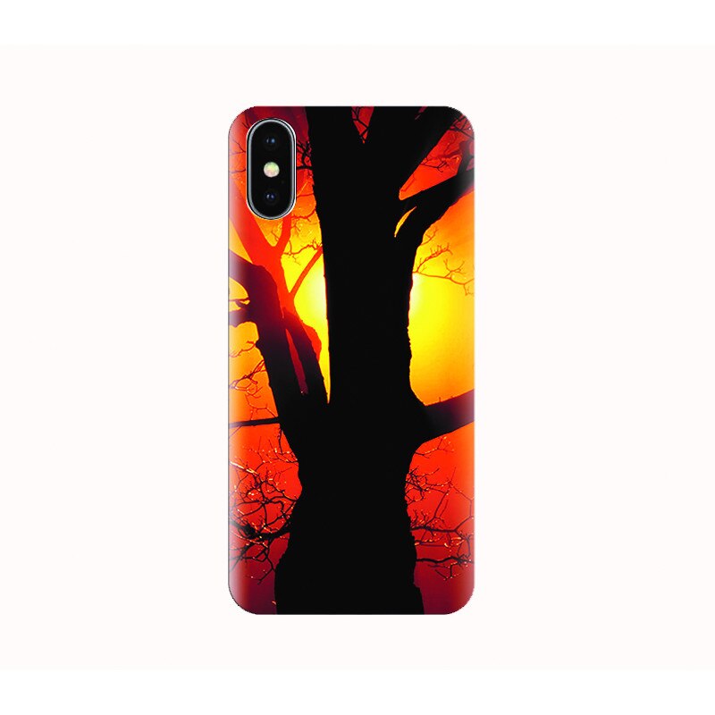 Husa silicon IPHONE X - tree sunset