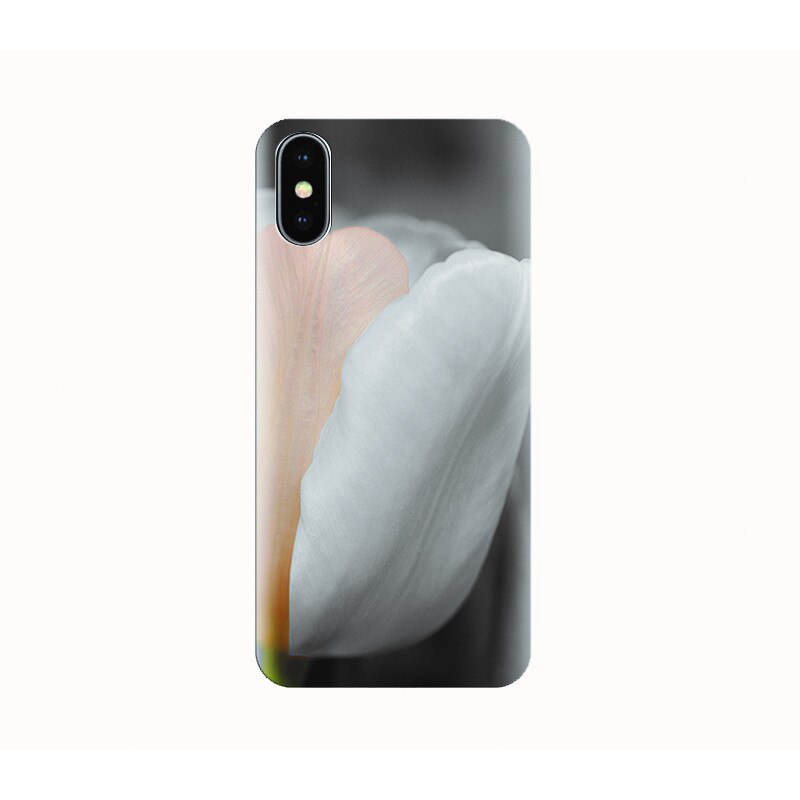 Husa silicon IPHONE X - white flower