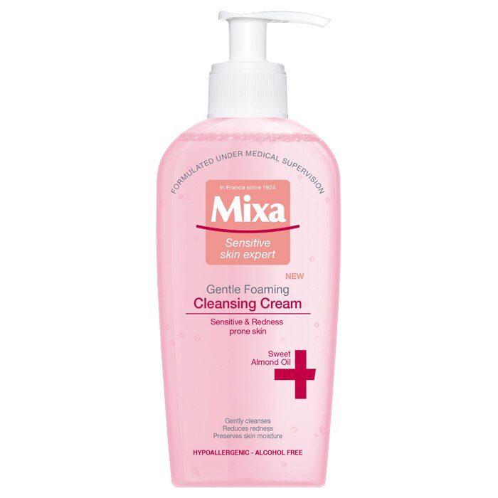 Crema de curatare spumanta Mixa pentru pielea sensibila, predispusa la roseata, 200 ml