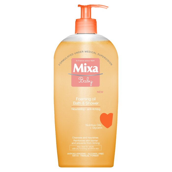Ulei spumant Mixa Baby pentru baie si dus 2 in 1, 400 ml