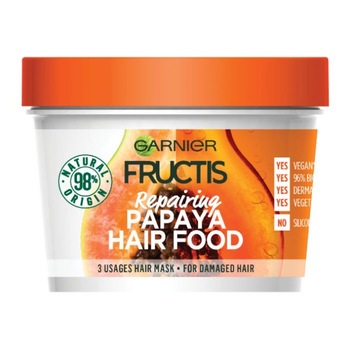 Masca pentru par Garnier Fructis Hair Food Papaya, pentru parul deteriorat, 390 ml Masca pentru par Garnier Fructis Hair Food Papaya, pentru parul deteriorat, 390 ml