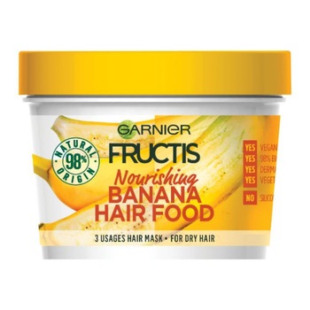 Masca pentru par Garnier Fructis Hair Food Banana, pentru parul uscat, 390 ml Masca pentru par Garnier Fructis Hair Food Banana, pentru parul uscat, 390 ml
