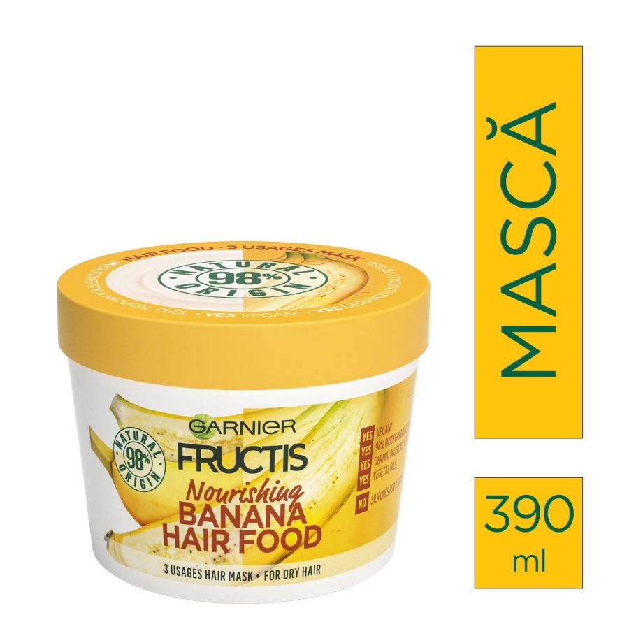 Garnier fructis banana hair food masca hranitoare pentru par uscat 390 ml