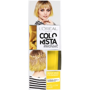 Vopsea de par temporara L'Oréal Paris Colorista Washout, 80 ml, Yellow Vopsea de par temporara L'Oréal Paris Colorista Washout, 80 ml, Yellow