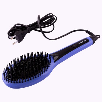 Perie electrica pentru indreptat parul United, cu invelis ceramic, 46W, 185°C, Albastru, model HSB1721 Perie electrica pentru indreptat parul United, cu invelis ceramic, 46W, 185°C, Albastru, model HSB1721