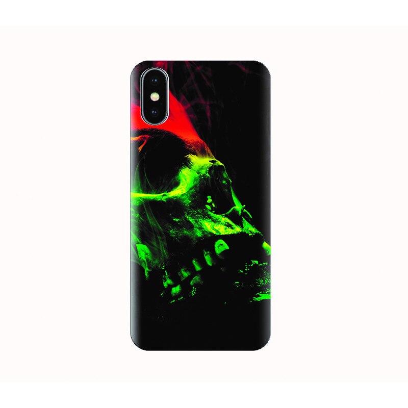 Husa silicon IPHONE X - smoking skull