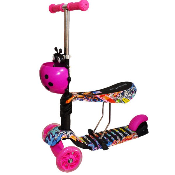 Trotineta Grafitti Scooter cu scaunel Buburuza , Robentoys®