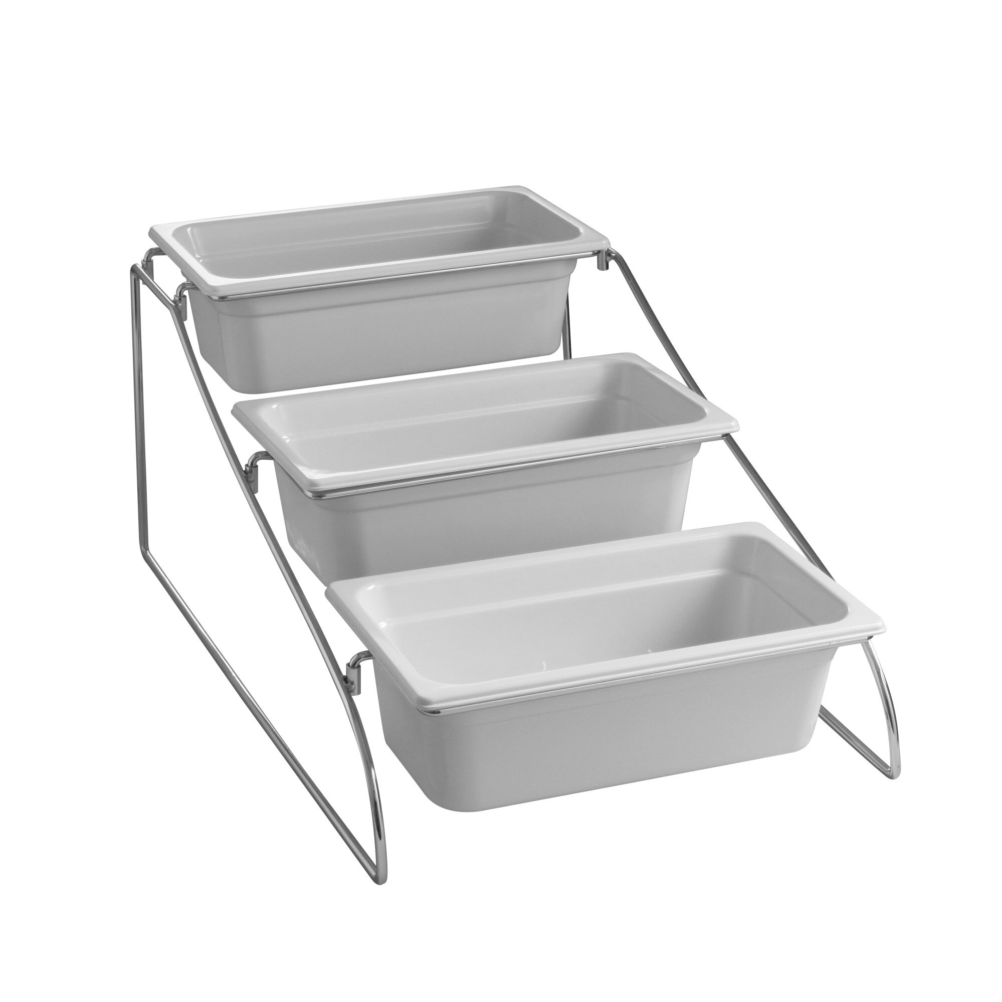 Stand pentru expunere bufet cu 3 containere melamina GN 1/3, Hendi, 360x570x(H)270 mm