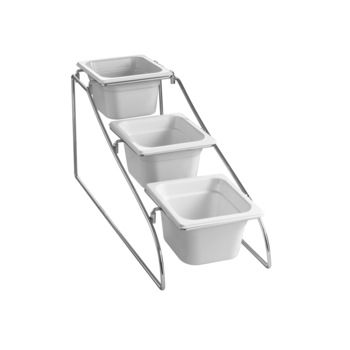 Stand expunere bufet cu 3 x containere Gastronorm 1/6 din melamina, Hendi, 207x570x(H)265 mm Stand expunere bufet cu 3 x containere Gastronorm 1/6 din melamina, Hendi, 207x570x(H)265 mm