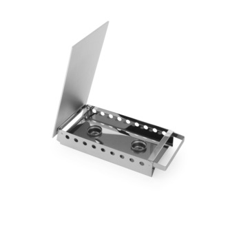 Incalzitor pentru vase cu 2 suporturi combustibil, cadru inox cu plita din aluminiu, Hendi, 330x180x(H)65 mm Incalzitor pentru vase cu 2 suporturi combustibil, cadru inox cu plita din aluminiu, Hendi, 330x180x(H)65 mm