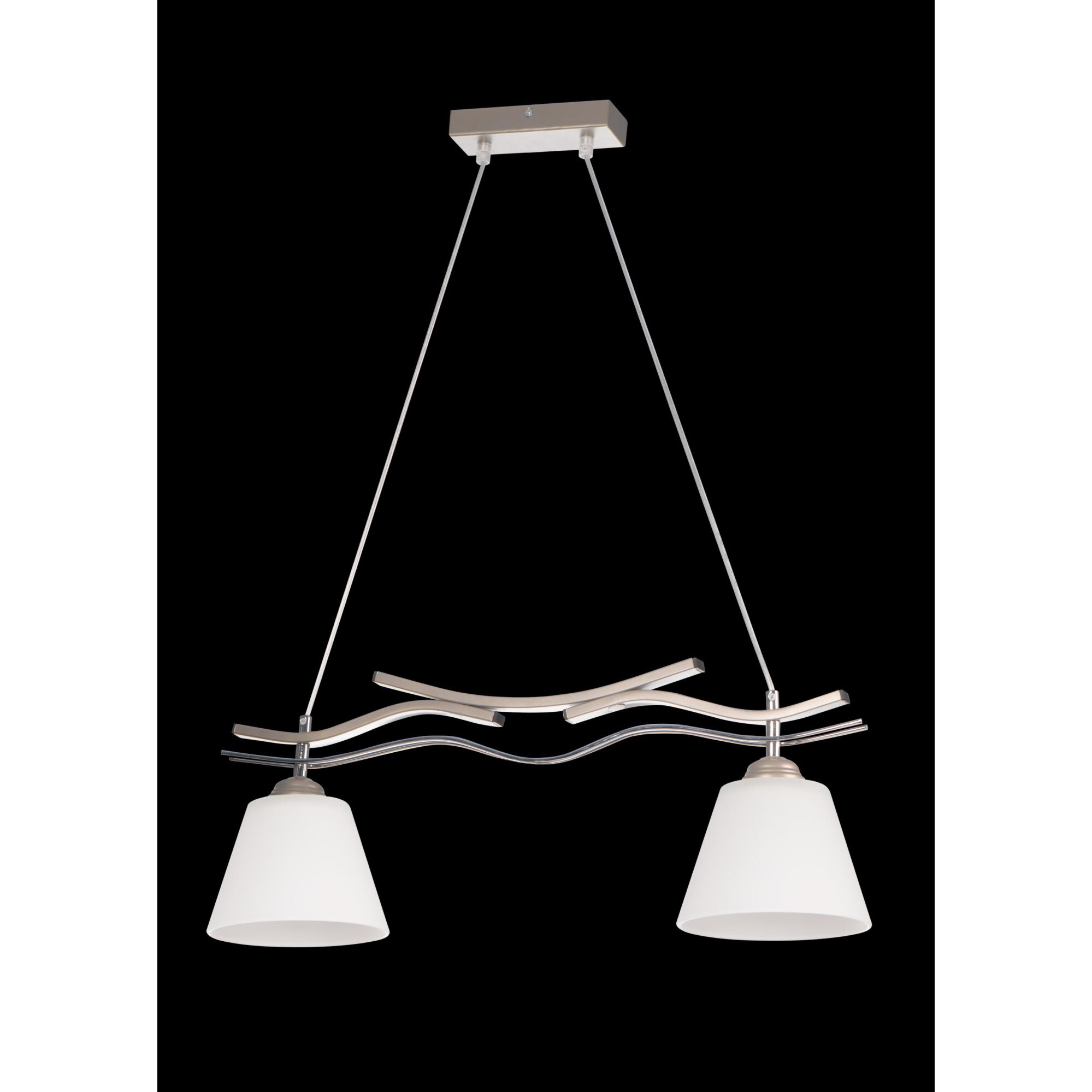 Lustra Eris 2, Lampex, 2 x 60W, Argintiu/Alb