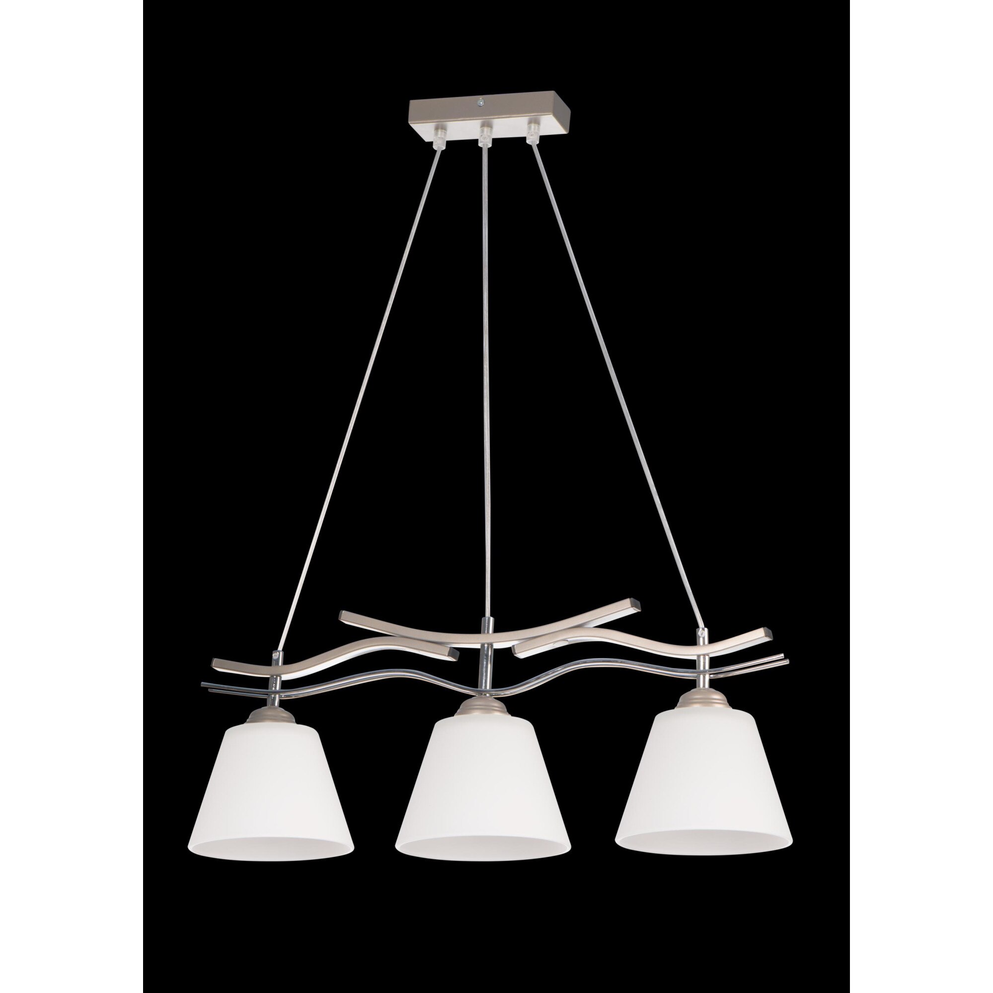 Lustra Eris 3, Lampex, 3 x 60W, Argintiu/Alb