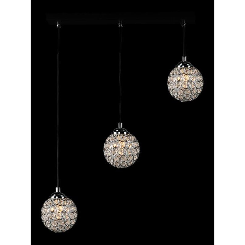 Lustra Mirage 3L, Lampex, Argintiu/Negru