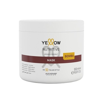 Masca nutritiva pentru par uscat Yellow Nutritive Mask Argan & Coconut 500ml Masca nutritiva pentru par uscat Yellow Nutritive Mask Argan & Coconut 500ml
