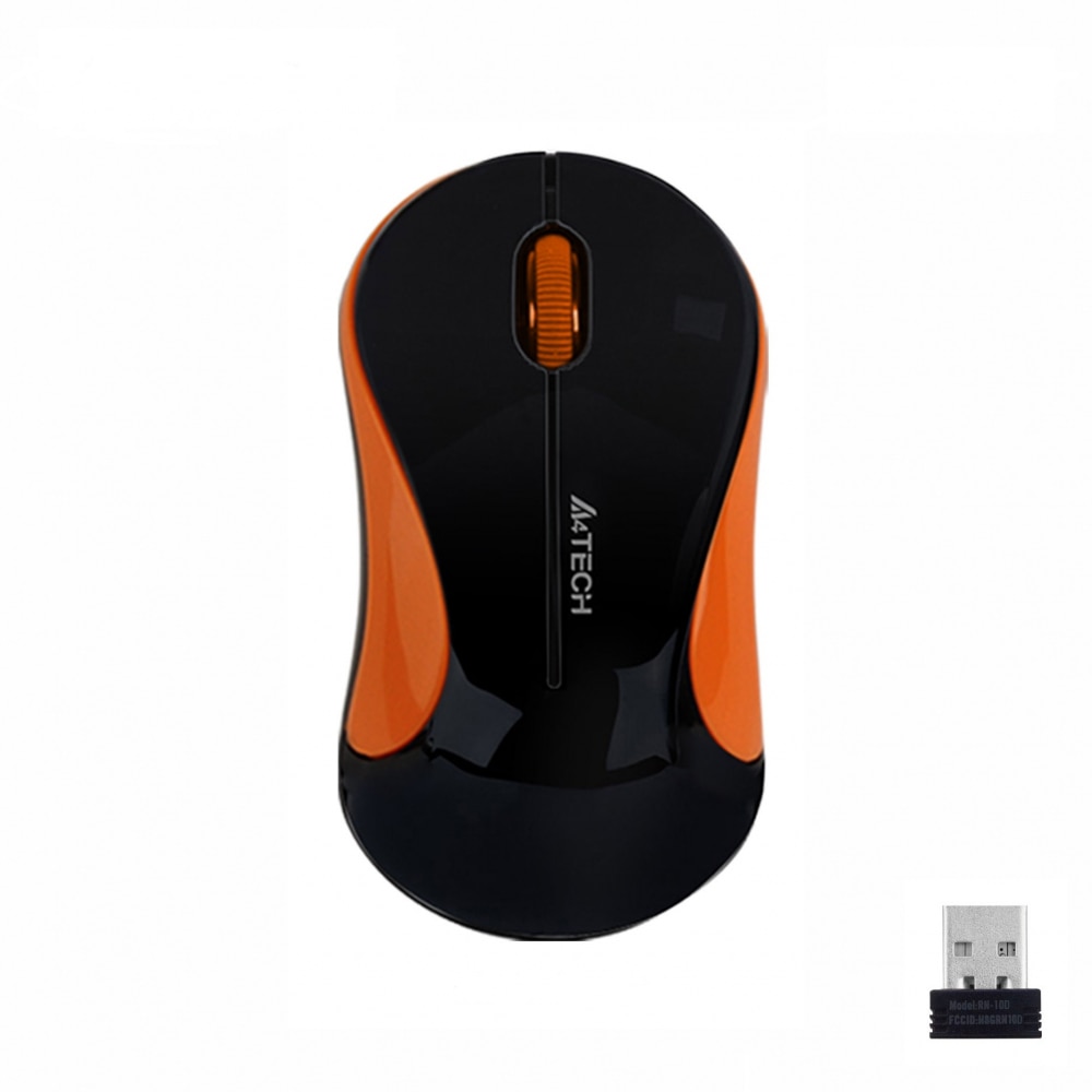 Mouse optic A4tech G3-270N-3 V-Track, USB, Negru/Portocaliu