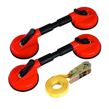 Set de ventuze cu articulatie si centura pentru montat parbrize Set de ventuze cu articulatie si centura pentru montat parbrize