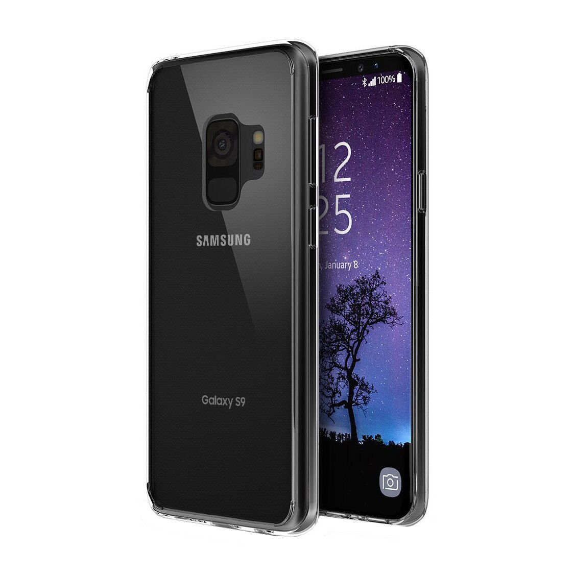 Husa de protectie Hybrid Antisoc pentru Samsung Galaxy S9, carcasa spate PC cu cadru, hardcase, Transparent